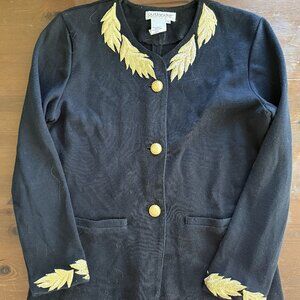 womens black cardigan sweater with gold accents by Outlander size Large